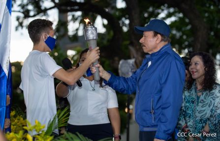 Así fue recibida en Nicaragua la Antorcha Centroamericana de la Libertad y la Paz