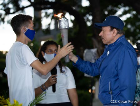 Así fue recibida en Nicaragua la Antorcha Centroamericana de la Libertad y la Paz