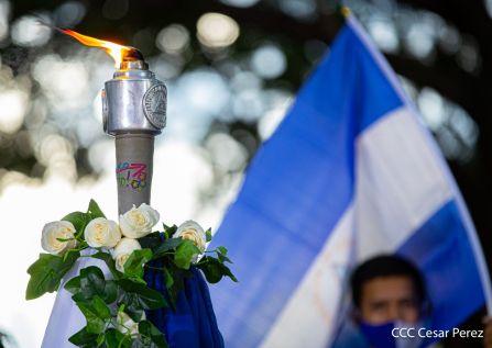 Así fue recibida en Nicaragua la Antorcha Centroamericana de la Libertad y la Paz