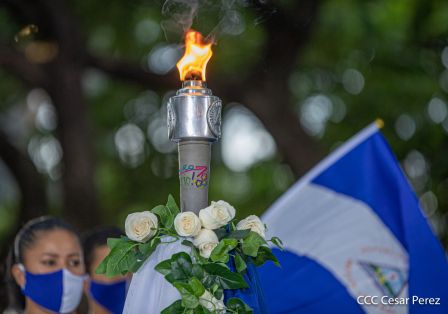 Así fue recibida en Nicaragua la Antorcha Centroamericana de la Libertad y la Paz