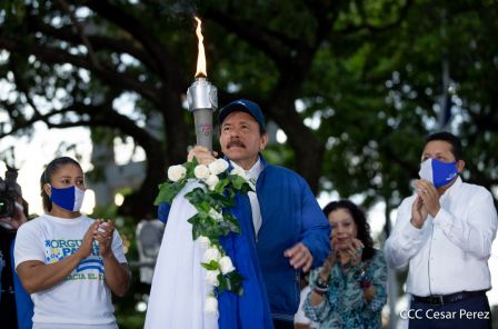 Así fue recibida en Nicaragua la Antorcha Centroamericana de la Libertad y la Paz
