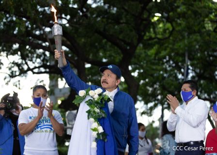 Así fue recibida en Nicaragua la Antorcha Centroamericana de la Libertad y la Paz