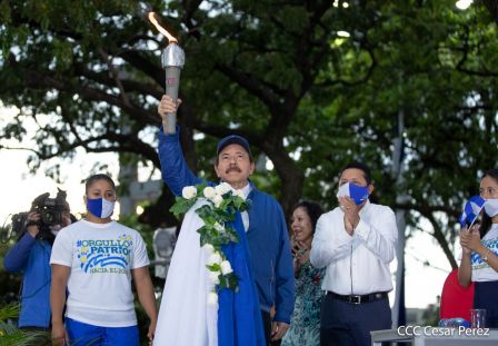 Así fue recibida en Nicaragua la Antorcha Centroamericana de la Libertad y la Paz