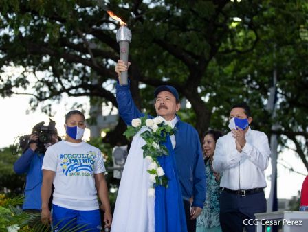 Así fue recibida en Nicaragua la Antorcha Centroamericana de la Libertad y la Paz