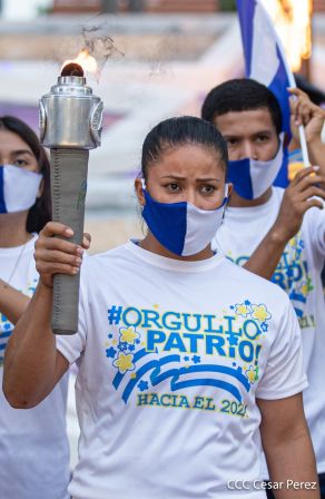 Así fue recibida en Nicaragua la Antorcha Centroamericana de la Libertad y la Paz