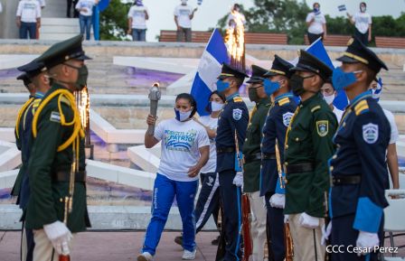Así fue recibida en Nicaragua la Antorcha Centroamericana de la Libertad y la Paz