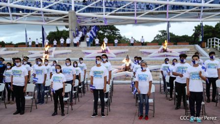 Así fue recibida en Nicaragua la Antorcha Centroamericana de la Libertad y la Paz
