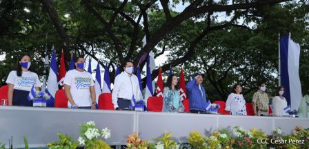 Así fue recibida en Nicaragua la Antorcha Centroamericana de la Libertad y la Paz