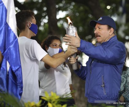 Así fue recibida en Nicaragua la Antorcha Centroamericana de la Libertad y la Paz