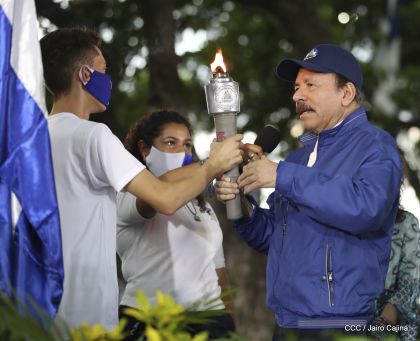 Así fue recibida en Nicaragua la Antorcha Centroamericana de la Libertad y la Paz