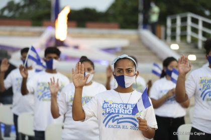 Así fue recibida en Nicaragua la Antorcha Centroamericana de la Libertad y la Paz