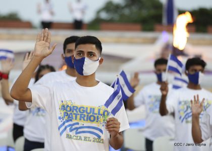 Así fue recibida en Nicaragua la Antorcha Centroamericana de la Libertad y la Paz