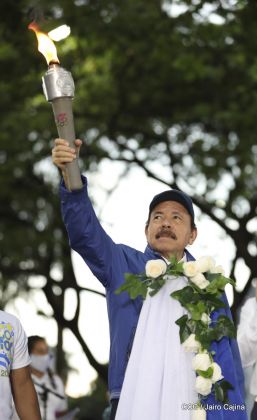 Así fue recibida en Nicaragua la Antorcha Centroamericana de la Libertad y la Paz