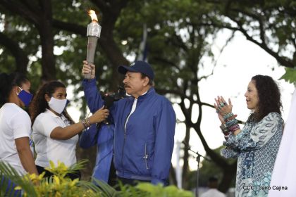Así fue recibida en Nicaragua la Antorcha Centroamericana de la Libertad y la Paz