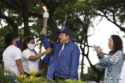 Así fue recibida en Nicaragua la Antorcha Centroamericana de la Libertad y la Paz
