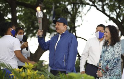 Así fue recibida en Nicaragua la Antorcha Centroamericana de la Libertad y la Paz