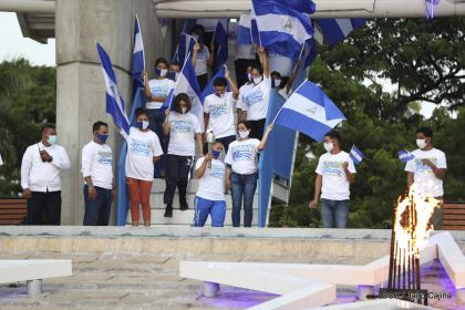 Así fue recibida en Nicaragua la Antorcha Centroamericana de la Libertad y la Paz