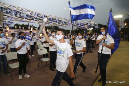 Así fue recibida en Nicaragua la Antorcha Centroamericana de la Libertad y la Paz