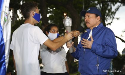 Así fue recibida en Nicaragua la Antorcha Centroamericana de la Libertad y la Paz
