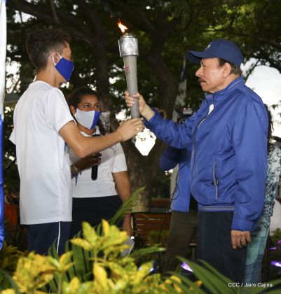 Así fue recibida en Nicaragua la Antorcha Centroamericana de la Libertad y la Paz