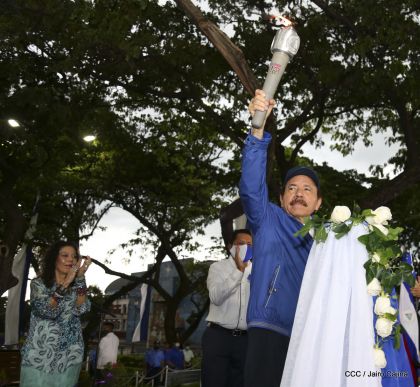 Así fue recibida en Nicaragua la Antorcha Centroamericana de la Libertad y la Paz