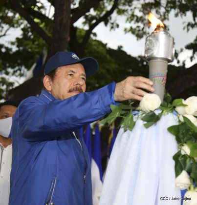 Así fue recibida en Nicaragua la Antorcha Centroamericana de la Libertad y la Paz