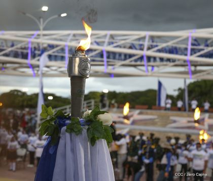 Así fue recibida en Nicaragua la Antorcha Centroamericana de la Libertad y la Paz