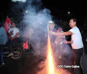 Pueblo celebra victoria del FSLN en las Elecciones Soberanas 2021