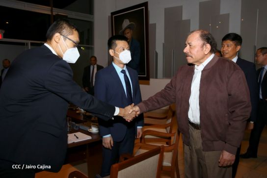 Presidente Daniel Ortega en encuentro con delegación de empresa estatal PowerChina