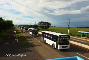 Nicaragua recibe nueva flota de 250 buses procedentes de la República Popular China