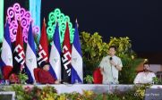 Acto en celebración acto de la entrega de buses de China a transportistas de Managua