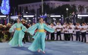 Acto en celebración acto de la entrega de buses de China a transportistas de Managua