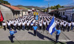 Acto de juramentación de Policia Voluntaria en Nueva Segovia