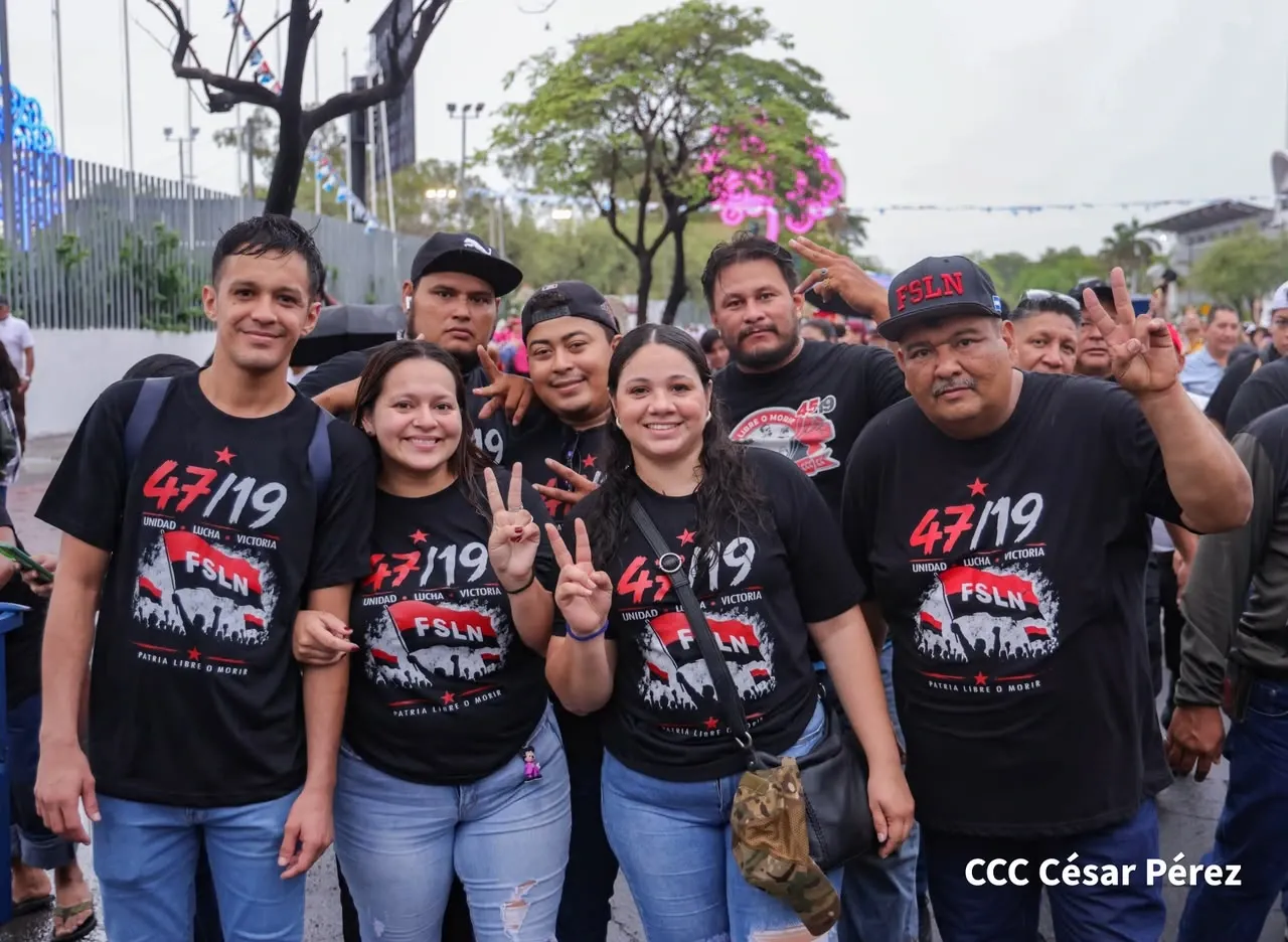 Militancia sandinista protagoniza caminata en homenaje al 47/19 en Managua