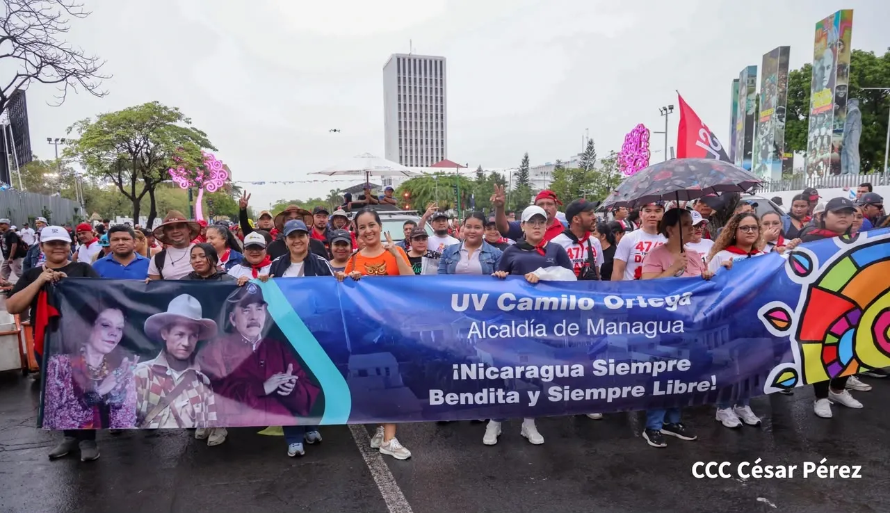 Militancia sandinista protagoniza caminata en homenaje al 47/19 en Managua