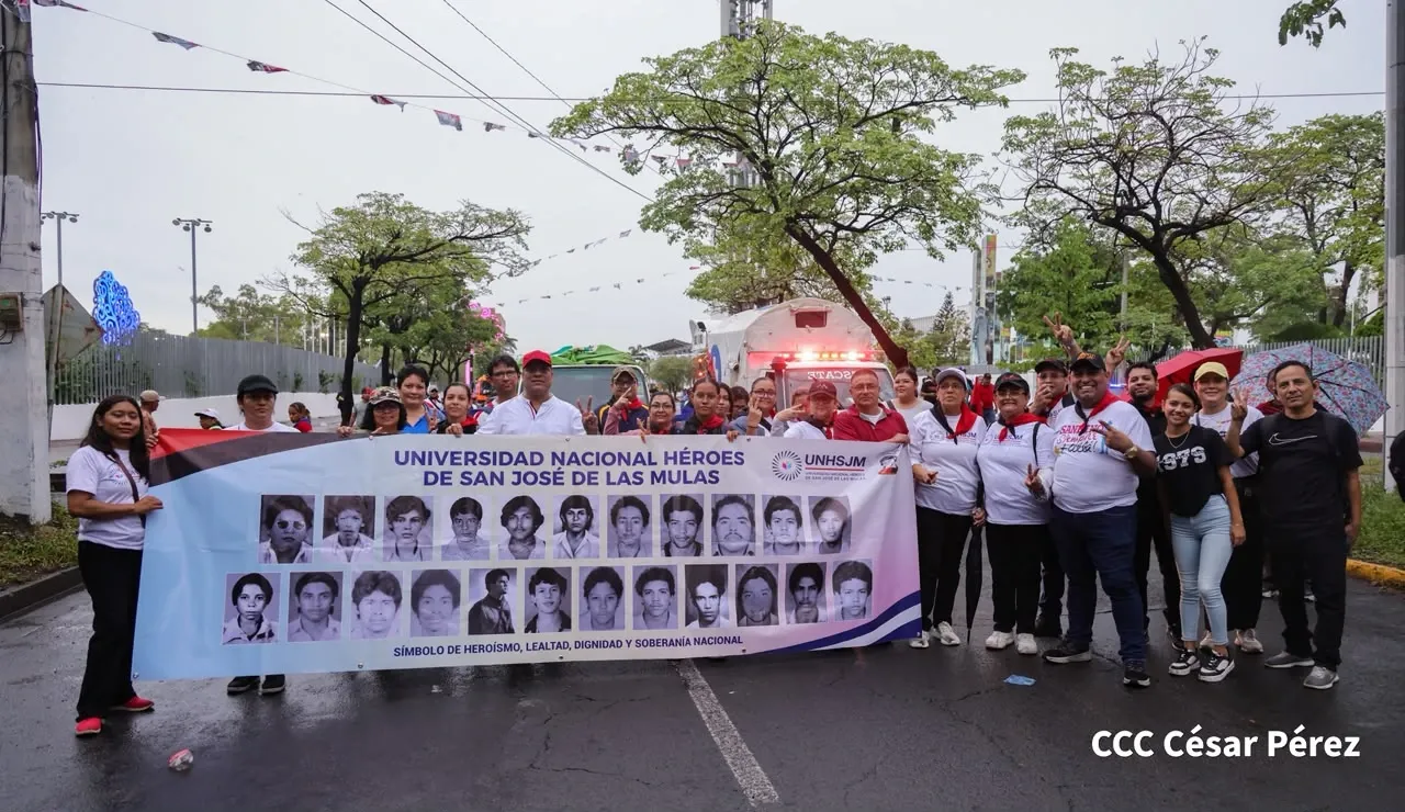 Militancia sandinista protagoniza caminata en homenaje al 47/19 en Managua
