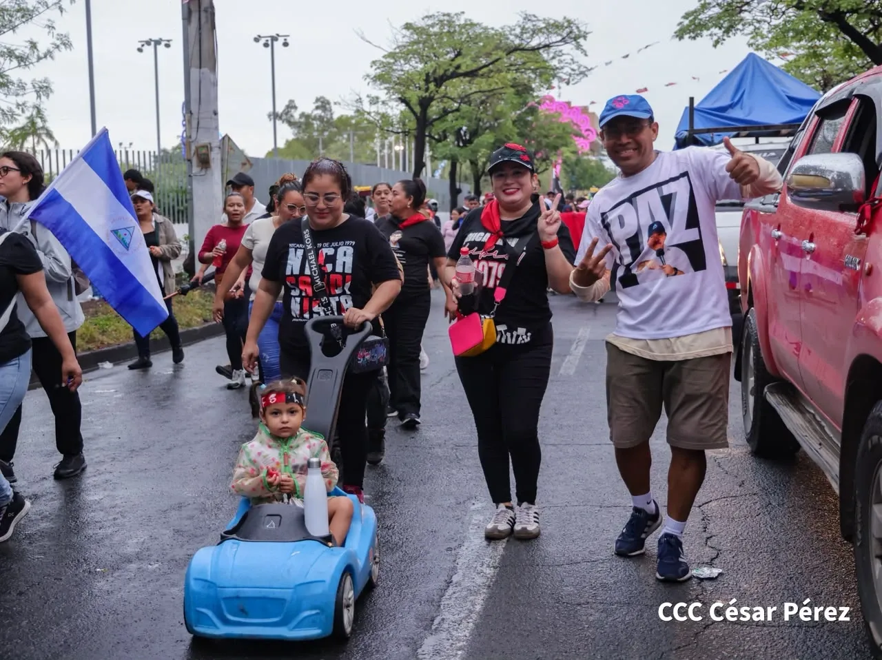 Militancia sandinista protagoniza caminata en homenaje al 47/19 en Managua