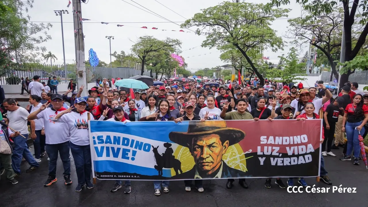 Militancia sandinista protagoniza caminata en homenaje al 47/19 en Managua
