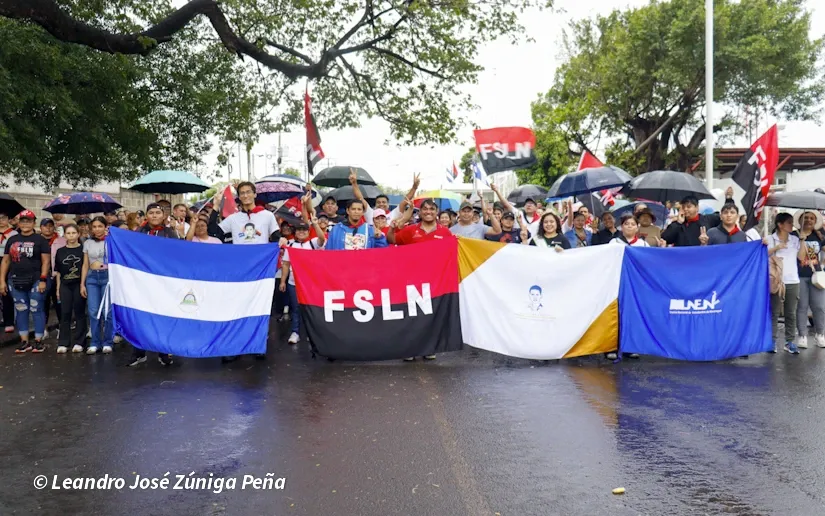Militancia sandinista protagoniza caminata en homenaje al 47/19 en Managua
