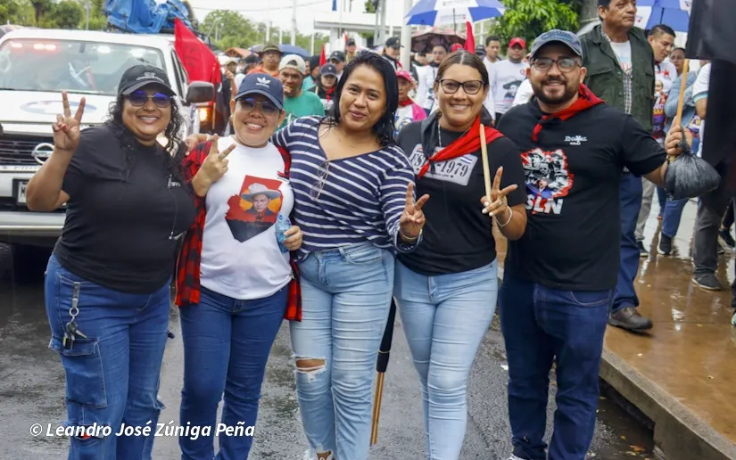 Militancia sandinista protagoniza caminata en homenaje al 47/19 en Managua
