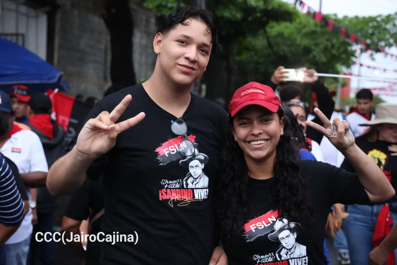 Militancia sandinista protagoniza caminata en homenaje al 47/19 en Managua