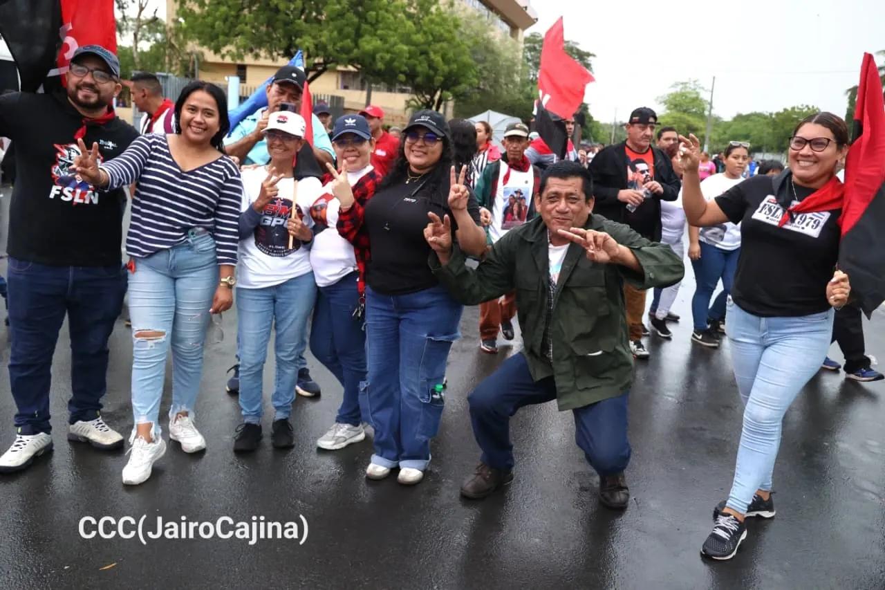 Militancia sandinista protagoniza caminata en homenaje al 47/19 en Managua