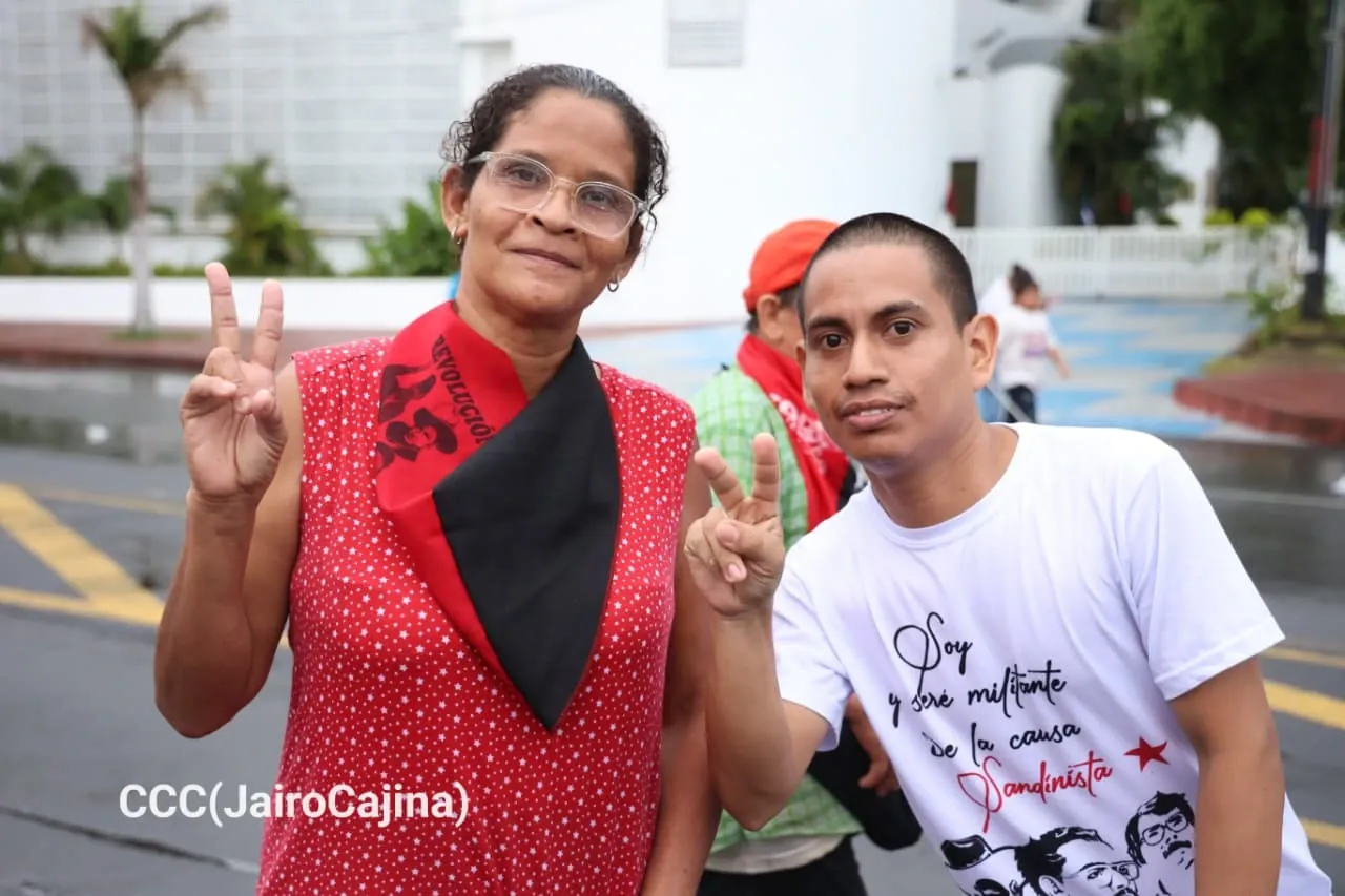 Militancia sandinista protagoniza caminata en homenaje al 47/19 en Managua