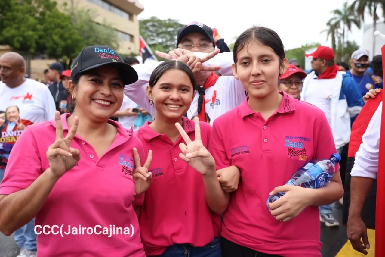 Militancia sandinista protagoniza caminata en homenaje al 47/19 en Managua