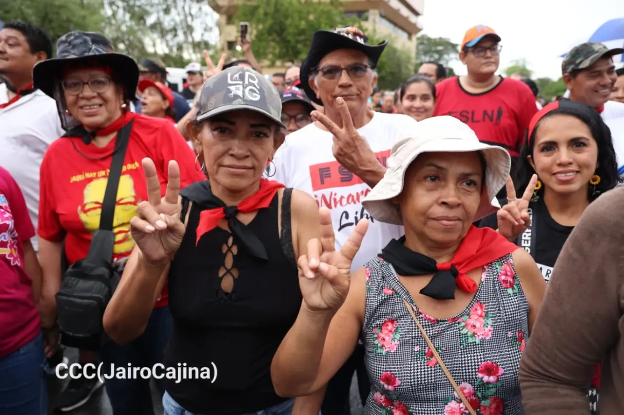 Militancia sandinista protagoniza caminata en homenaje al 47/19 en Managua