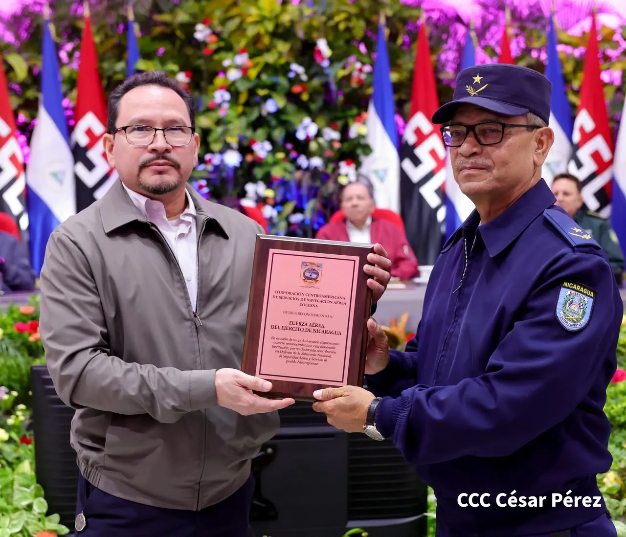 Acto del 47.º aniversario de fundación de la Fuerza Aérea y Defensa Antiaérea del Ejército de Nicaragua