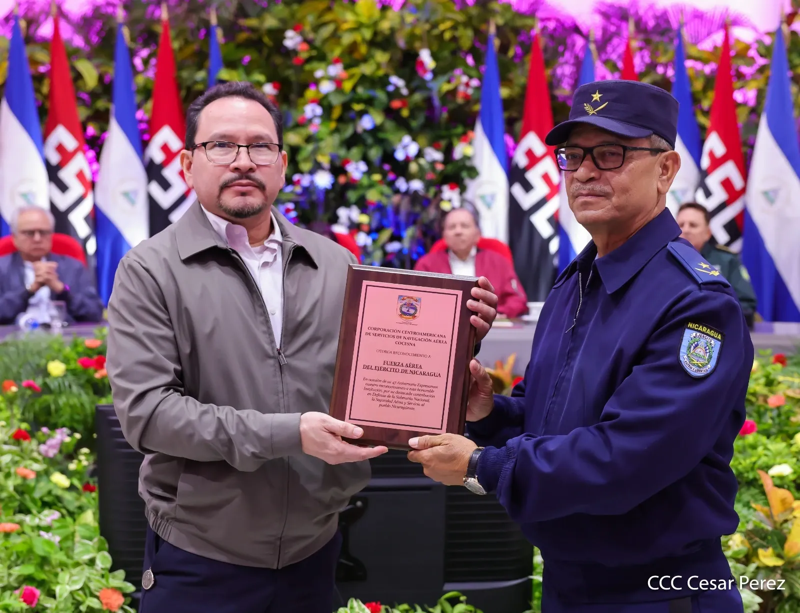Acto del 47.º aniversario de fundación de la Fuerza Aérea y Defensa Antiaérea del Ejército de Nicaragua