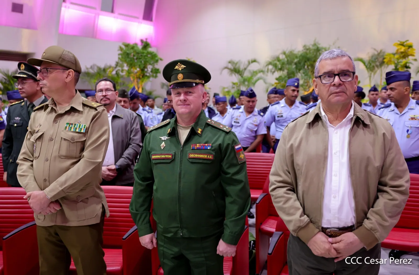 Acto del 47.º aniversario de fundación de la Fuerza Aérea y Defensa Antiaérea del Ejército de Nicaragua
