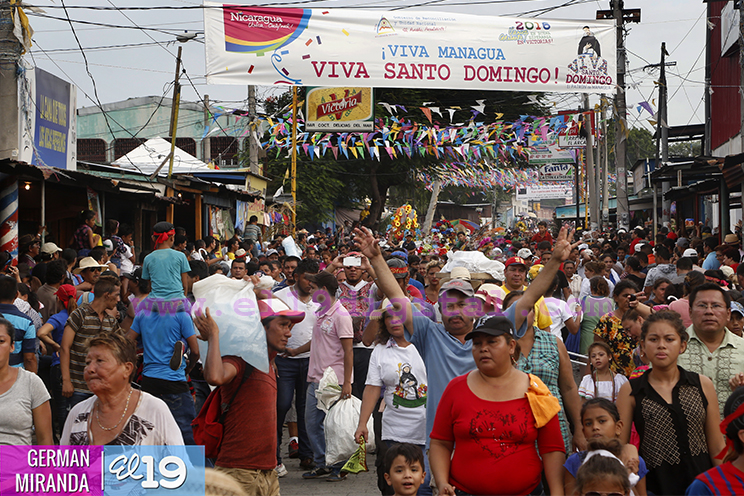 Santo Domingo llega a Managua en medio del júbilo de sus devotos