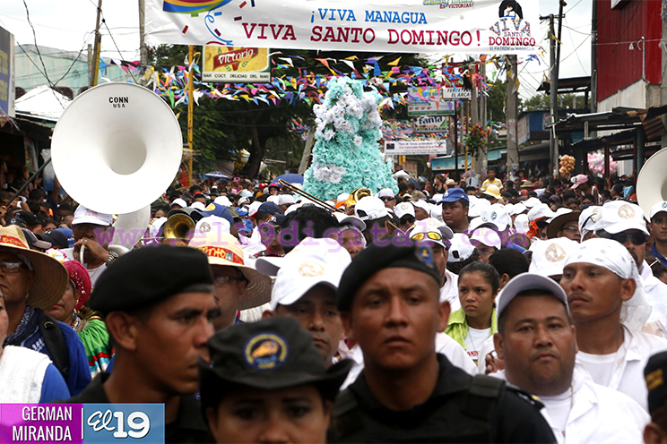 Santo Domingo llega a Managua en medio del júbilo de sus devotos